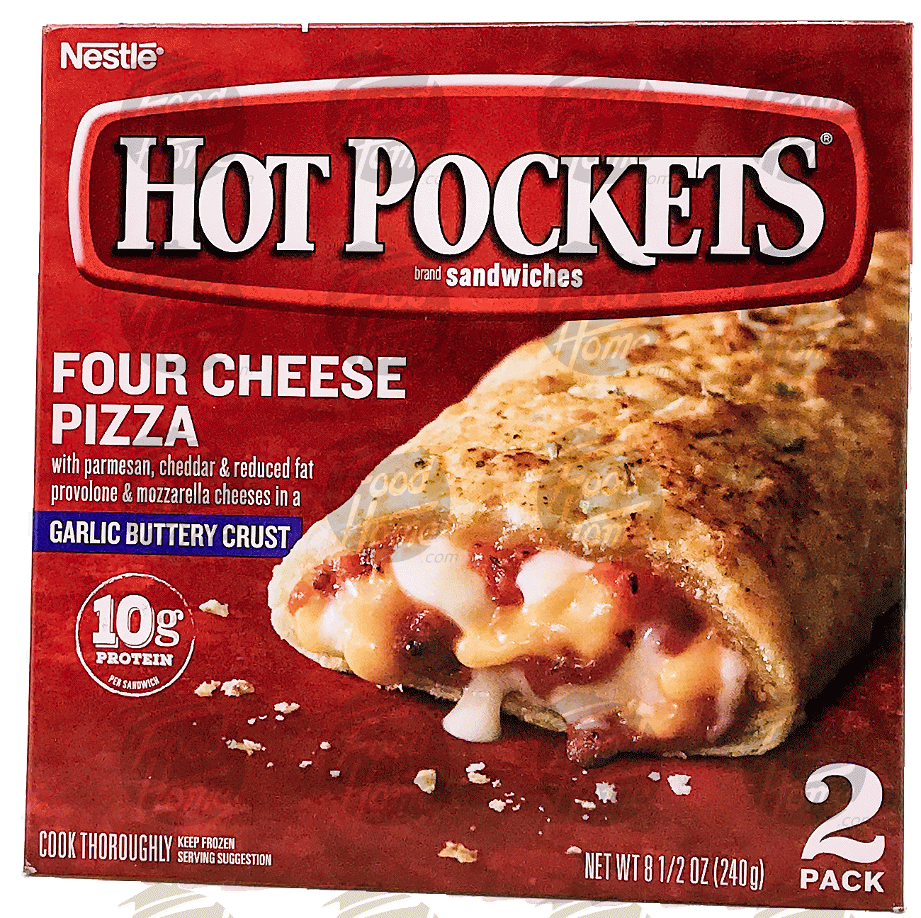 Nestle Hot Pockets four cheese pizza with parmesan, cheddar & reduced fat provolone & mozzarella cheese, 2 sandwiches Full-Size Picture